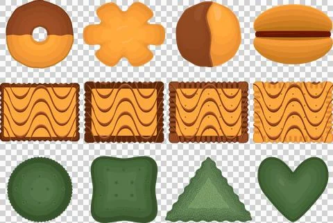 Big set homemade cookie different taste in pastry biscuit Stock Illustration