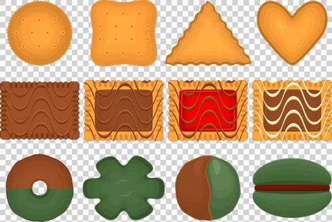 Big set homemade cookie different taste in pastry biscuit Stock Illustration