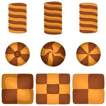 Big set homemade cookie different taste in pastry biscuit Stock Illustration