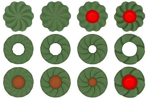 Big set homemade cookie different taste in pastry biscuit Stock Illustration