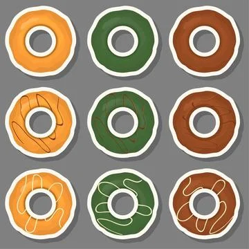 Big set homemade cookie different taste in pastry biscuit Stock Illustration