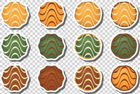 Big set homemade cookie different taste in pastry biscuit Stock Illustration