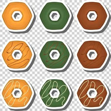 Big set homemade cookie different taste in pastry biscuit Stock Illustration