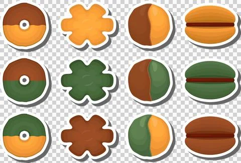 Big set homemade cookie different taste in pastry biscuit Stock Illustration