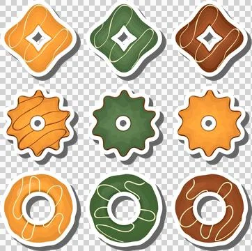 Big set homemade cookie different taste in pastry biscuit Stock Illustration