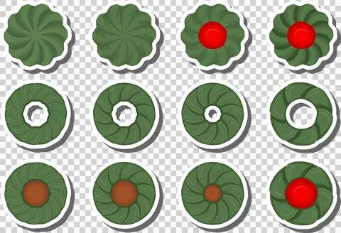 Big set homemade cookie different taste in pastry biscuit Stock Illustration