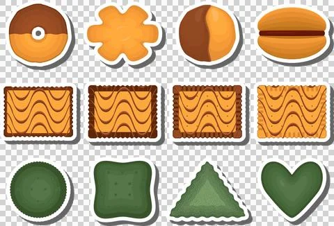 Big set homemade cookie different taste in pastry biscuit Ilustración de archivo