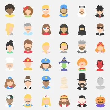 Big set icon avatar Stock Illustration