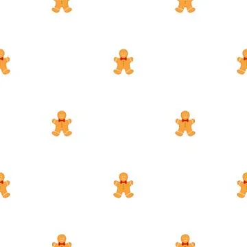 Big set identical gingerbread man, kit colorful pastry cookie イラスト素材