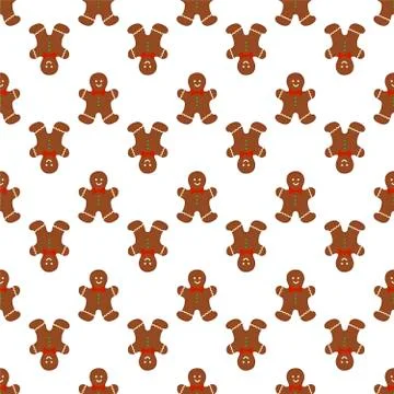 Big set identical gingerbread man, kit colorful pastry cookie Stock Illustration