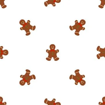 Big set identical gingerbread man, kit colorful pastry cookie Illustrazione stock