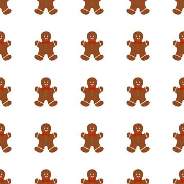 Big set identical gingerbread man, kit colorful pastry cookie イラスト素材