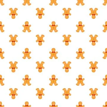 Big set identical gingerbread man, kit colorful pastry cookie Stock Illustration