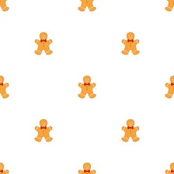 Big set identical gingerbread man, kit colorful pastry cookie Stock Illustration