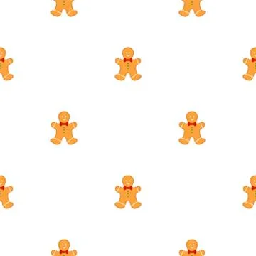 Big set identical gingerbread man, kit colorful pastry cookie Illustrazione stock