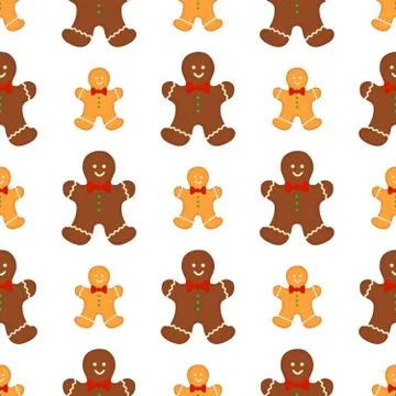Big set identical gingerbread man, kit colorful pastry cookie Illustrazione stock