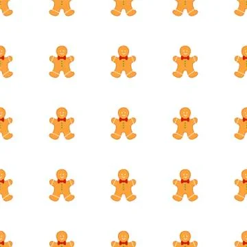 Big set identical gingerbread man, kit colorful pastry cookie Stock Illustration