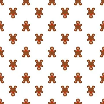 Big set identical gingerbread man, kit colorful pastry cookie Stock Illustration
