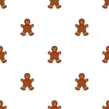 Big set identical gingerbread man, kit colorful pastry cookie イラスト素材