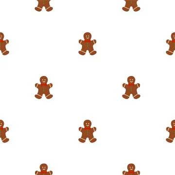 Big set identical gingerbread man, kit colorful pastry cookie Stock Illustration