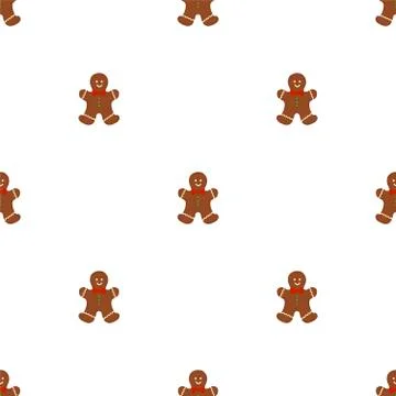 Big set identical gingerbread man, kit colorful pastry cookie Stock Illustration