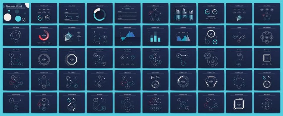 Big set of infographics elements. EPS10. Stock vector 스톡 일러스트
