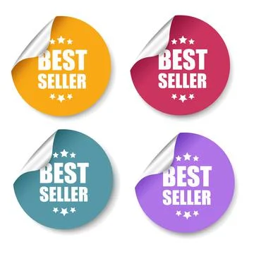 Big Set Label White Background Illustrazione stock