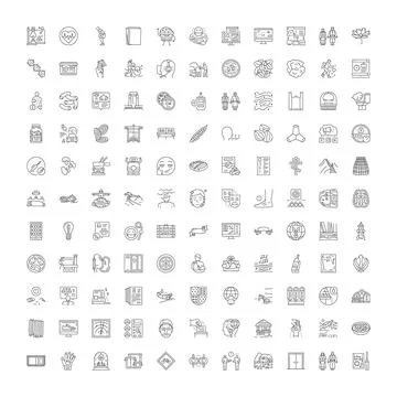 Big set modern line user interface icons 스톡 일러스트
