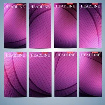 Big set of multicolored vertical backgrounds. Modern page website design Stock Illustration