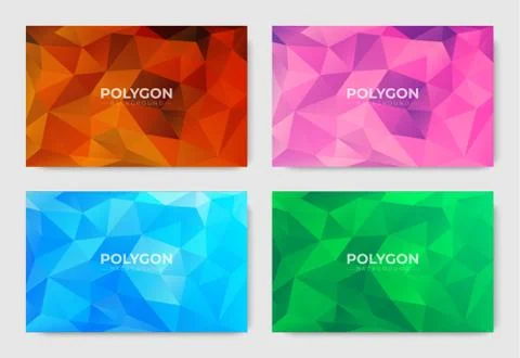 Big set of polygonal backgrounds. minimal gradient low poly covers design Illustrazione stock