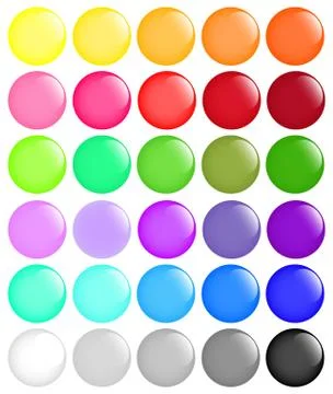Big set of round buttons Stock Illustration