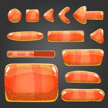 Big set of shiny vector button Stock Illustration