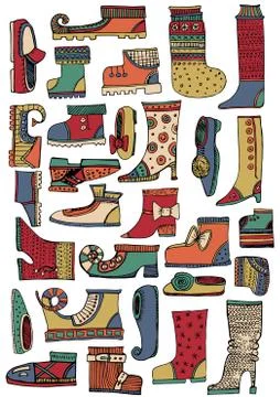 Big set shoes - Vector Stock Illustration