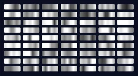 Big set of silver gradients イラスト素材