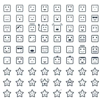 Big set smile,vector icon Stock Illustration
