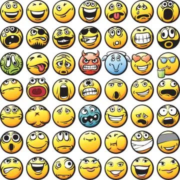 Big set of smilies Stock Illustration