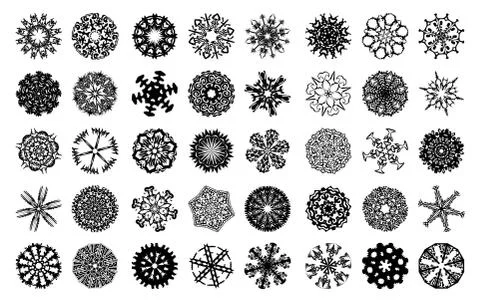 Big set of snowflakes Stock Illustration