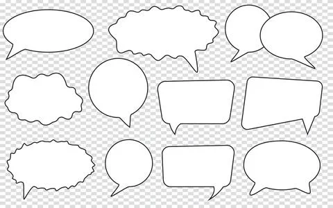 Big set of speech bubbles, Retro empty comic bubbles, Stickers, Vector Stock Illustration