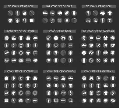 Big Set of Sport Vector Flat Icons 無料イラスト素材