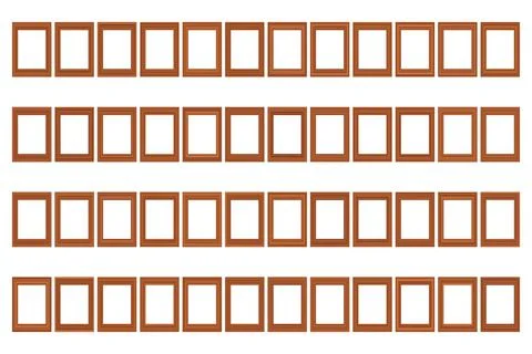 Big set of squared vintage gold frame for your design. Vintage cover. Place for Stock-Illustration