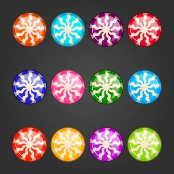 Big set with striped candy Stock Illustration