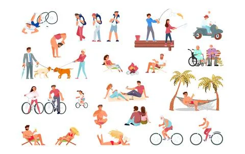 Big set of summer activity Stock Illustration