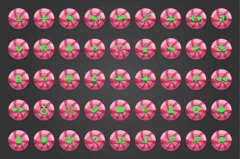 Big set sweet vector web button Stock Illustration