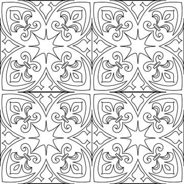 Big set of tiles background in black and white. Stock Illustration