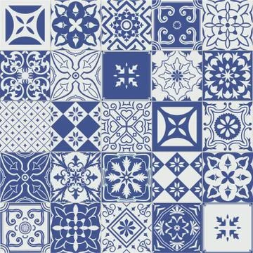 Big set of tiles background. Stock Illustration
