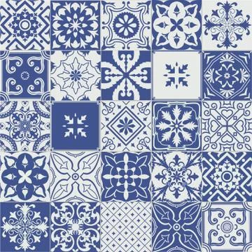 Big set of tiles background. Stock Illustration