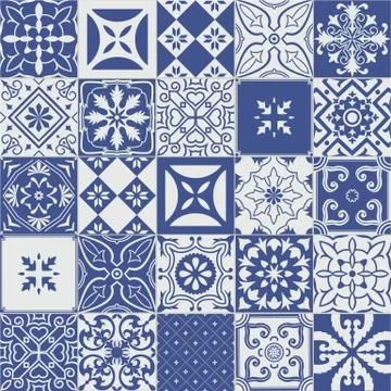 Big set of tiles background. Stock Illustration