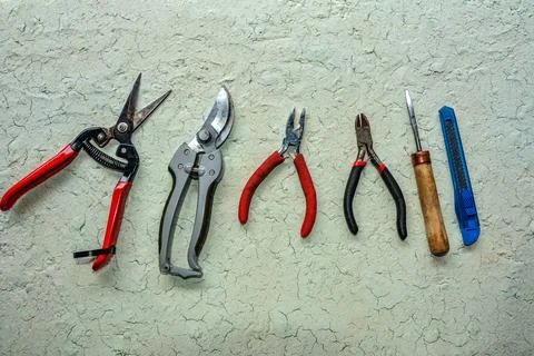 Big set tools. Gardening Tools. Stock Photos