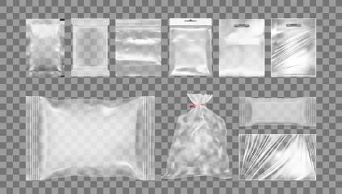 Big Set Of Transparent Empty Plastic Packaging Stock Illustration