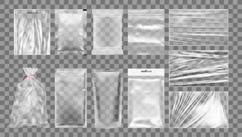 Big Set Of Transparent Empty Plastic Packaging Stock Illustration